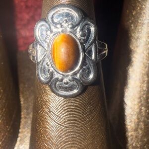 Sterling silver tiger’s eye Ring sz 6